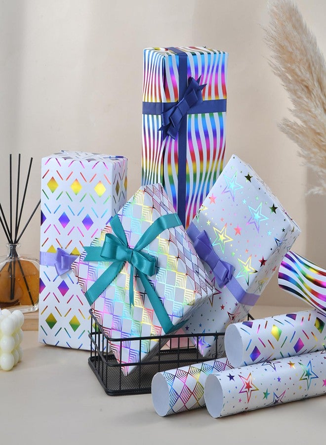 WedFeir Birthday Wrapping Paper Sheets, 8 Sheets Gift Wrapping Paper with 8 Different Colorful Designs for Birthday,Bridal Baby Shower, Weddings, Graduations, Christmas, Women, Men, Boy, Girls. - Image 2